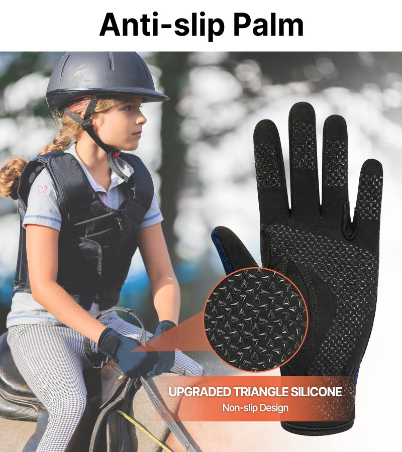 ChinFun Kids Horse Riding Gloves Equestrian Anti Slip Children Horseback Bike Gardening Fishing Cycling Outdoor Activities Riding Gloves Girls Boys Youth - Image 2